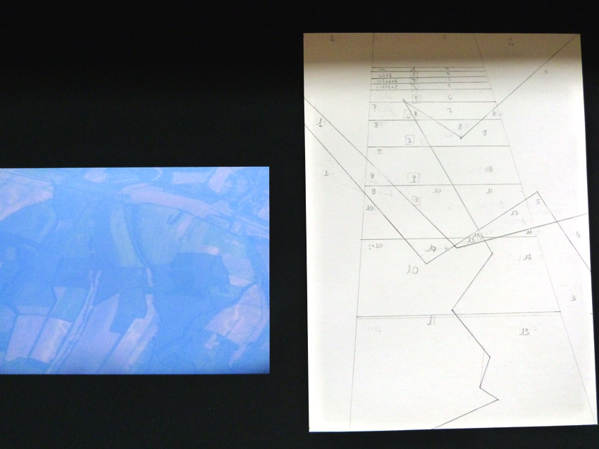 serie trasparenze. fotografia con prospettiva aerea. disegno raffigurante la tecnica utilizzata per la serie trasparenze